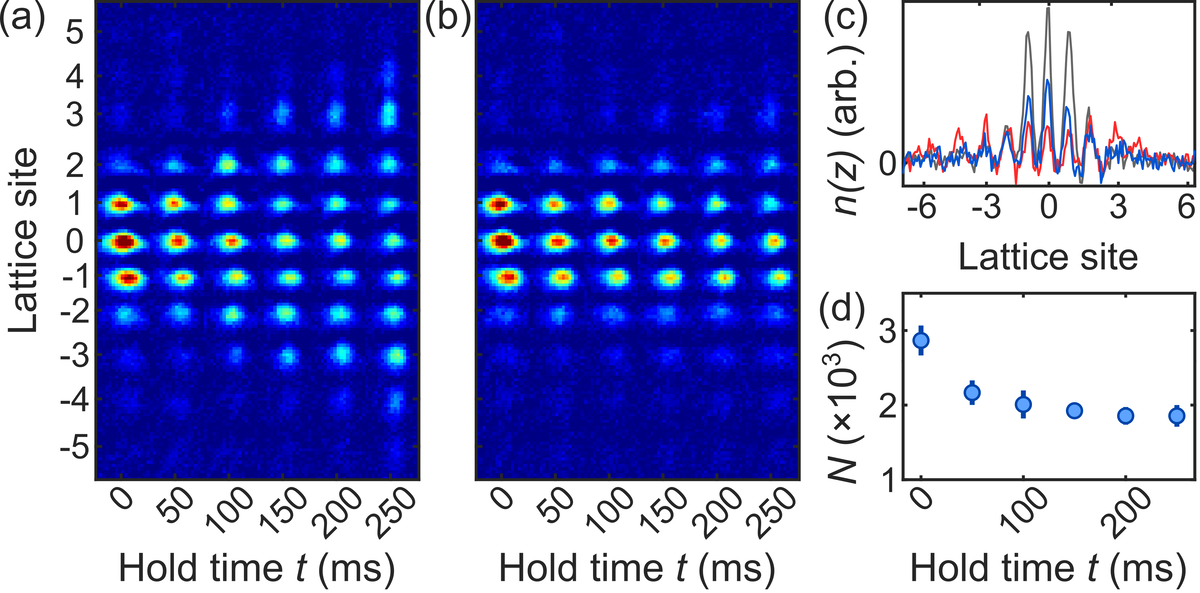 Matter-wave density remaining localized across optical-lattice sites over time